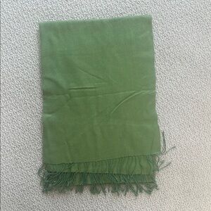 Green Scarf with Fringe